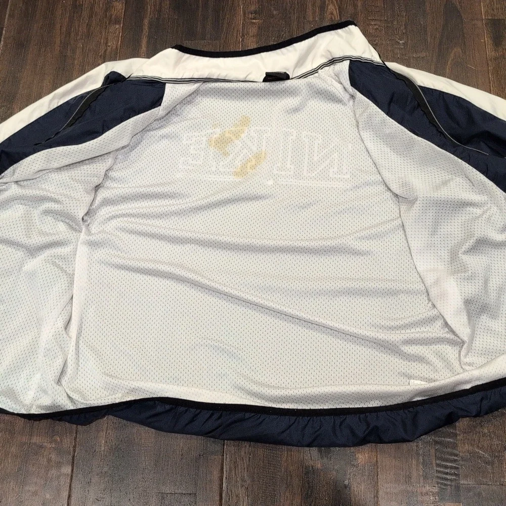 Vintage Nike Track Jacket Womens‎ XL Windbreaker Navy Blue White Swoosh Logo 90s